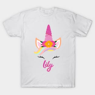 Name lily unicorn lover T-Shirt